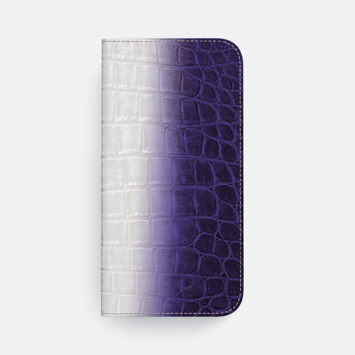 Folio Case with Card For iPhone 18 Pro Max In Himalayan Crocodile -4 | Purple-Steel