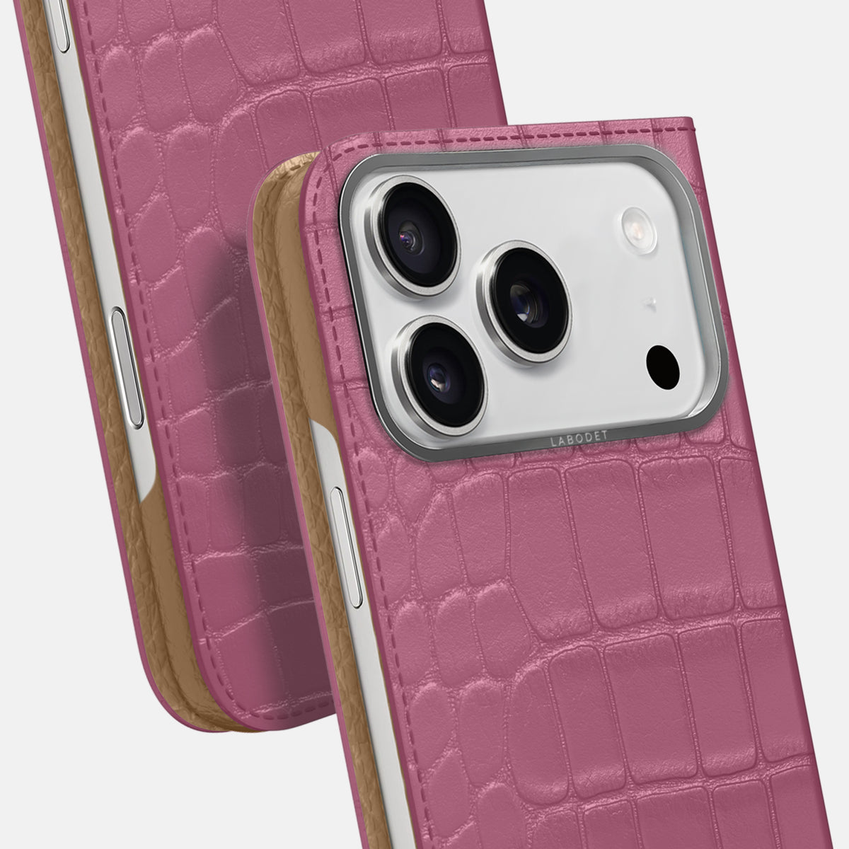 Folio Case For iPhone 17 Pro Max In Alligator -5 | Pink-Lagoon-Steel