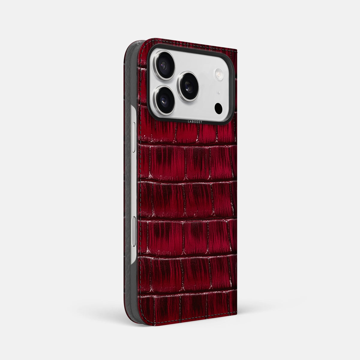Folio Case For iPhone 18 Pro Max In Patina Alligator -1 | Havana-Burgundy-Black