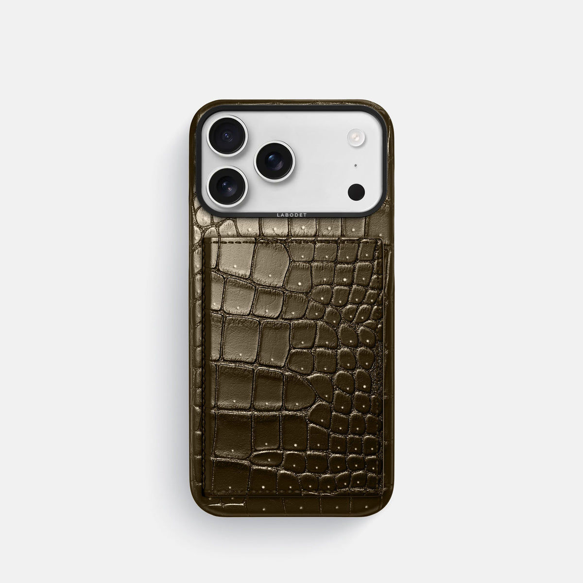 Bi-Fold Case For iPhone 18 Pro In Porosus Crocodile -1 | Bronze-Black
