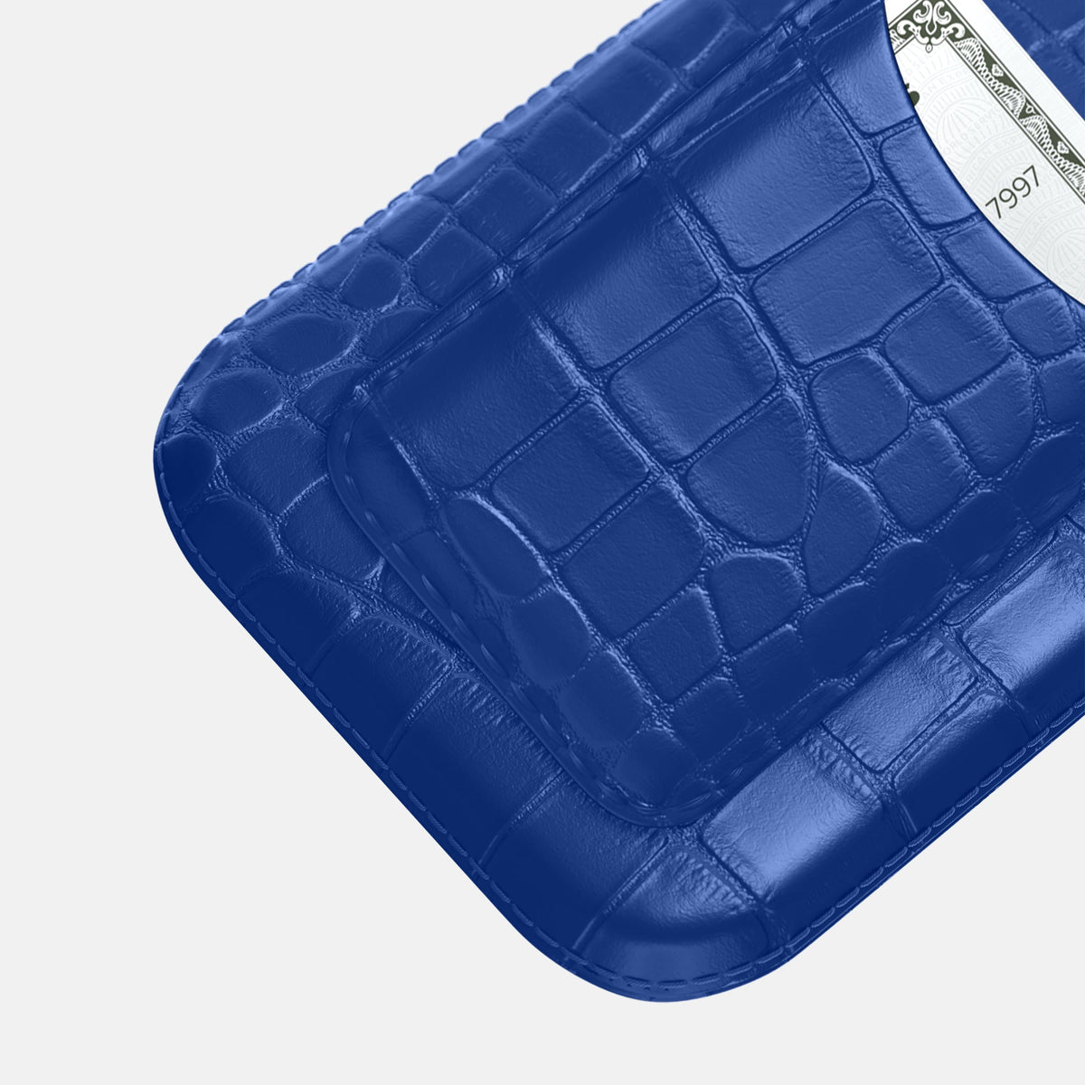 Pouch Card Case For iPhone 18 Pro In Alligator -3 | Royal-Blue