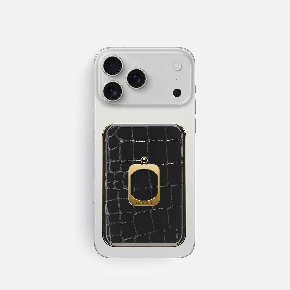 MagSafe Ring For iPhone 17 Pro In Shiny Alligator -2 | Black-Gold