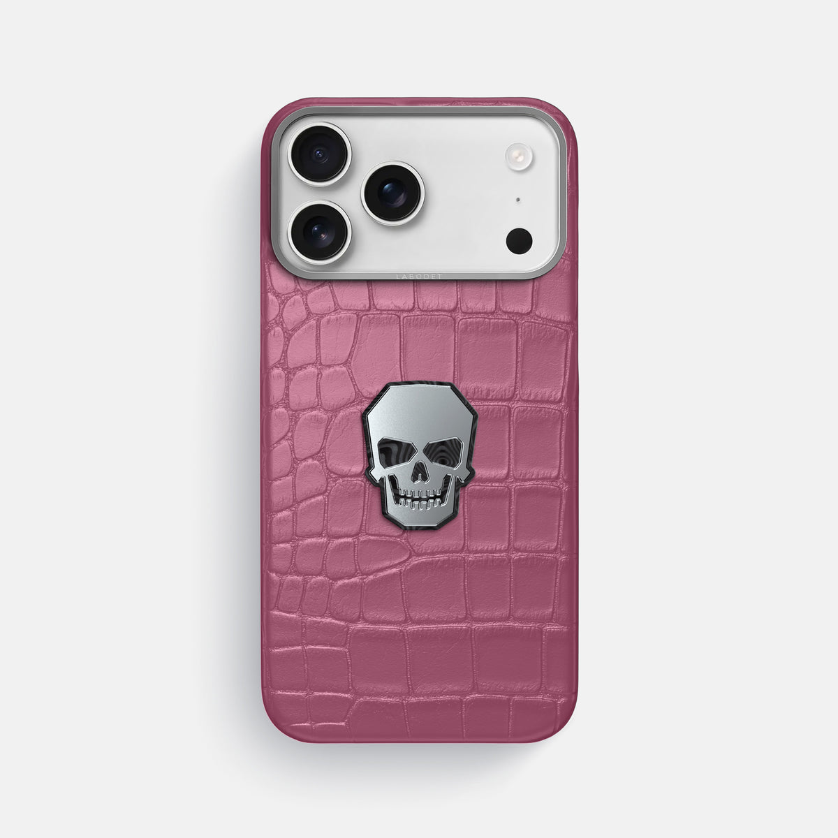 Classic Case With Titanium Skull For iPhone 17 Pro Max In Alligator -1 | Pink-Lagoon-Steel