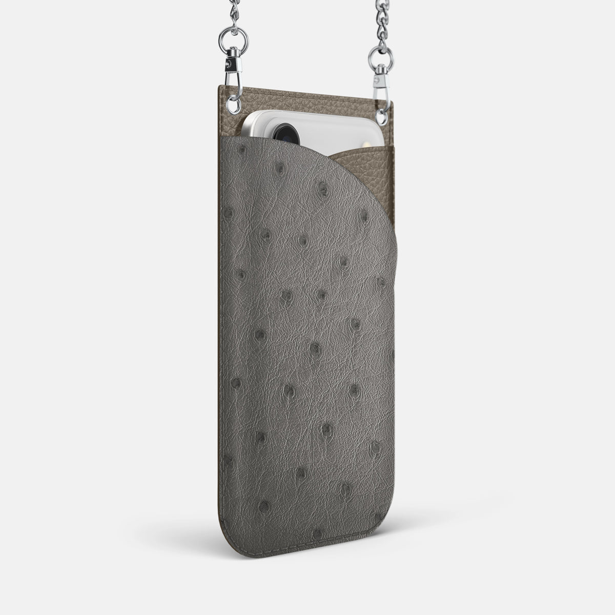 Crossbody Bag For iPhone 17 Air In Ostrich -2 | Grey-Steel