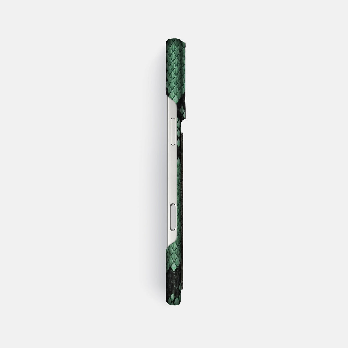 Classic Case With Carbon Dragon For iPhone 18 Pro Max In Deluxe Python -3 | Forest-Green-Steel