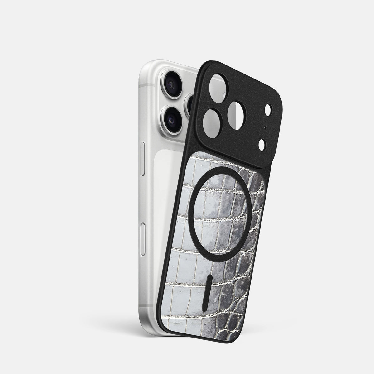 MagSafe Mask For iPhone 17 Pro In Himalayan Crocodile -1 | Silver