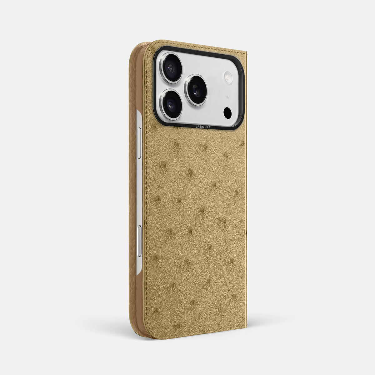 Folio Case For iPhone 17 Pro Max In Ostrich -1 | Desert-Sand-Black