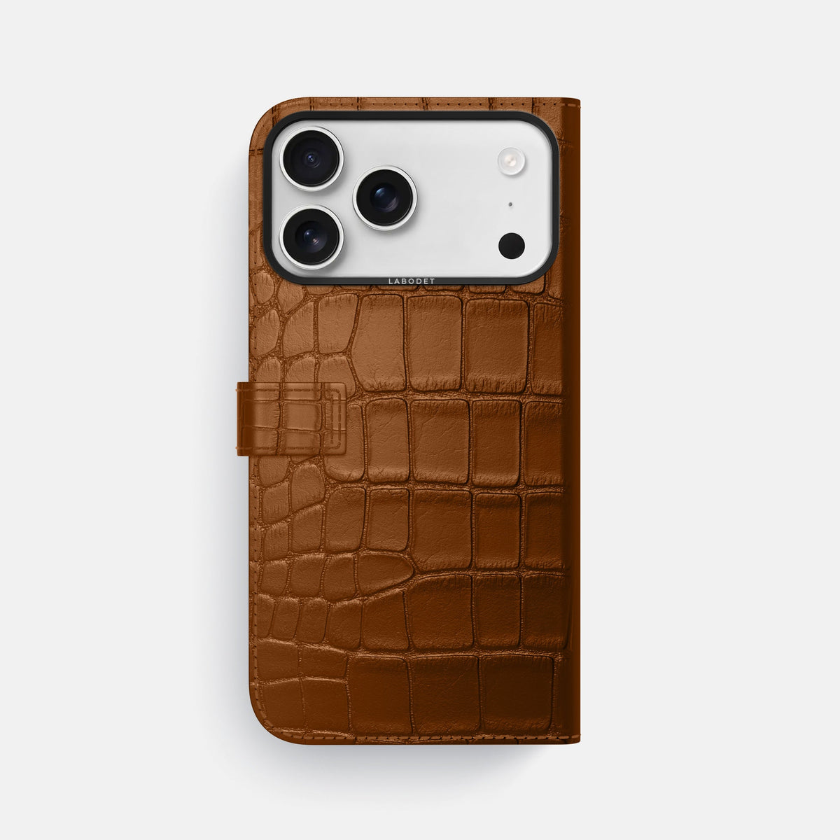 Folio Case with Clasp For iPhone 18 Pro Max In Alligator -3 | Honey-Black