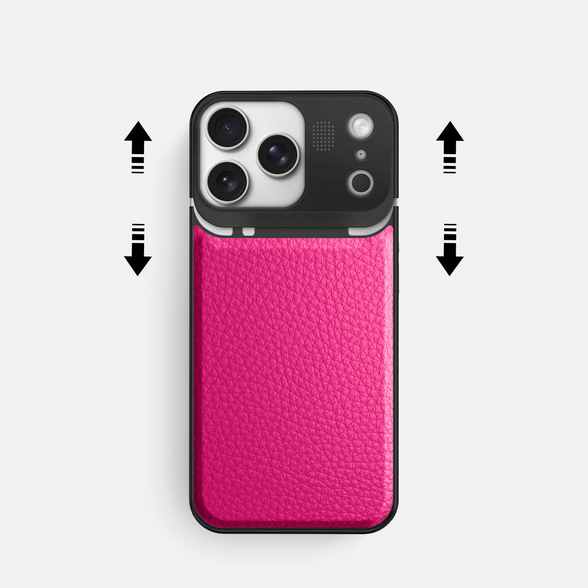 Metal Case For iPhone 17 Pro In Calf -2 | Magenta-Black