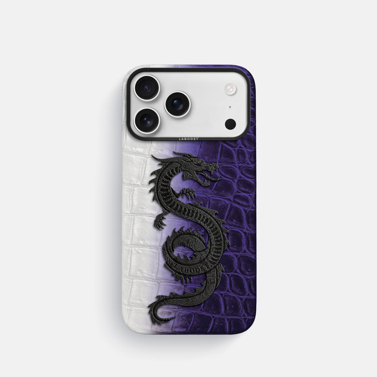 Classic Case With Carbon Dragon For iPhone 17 Pro In Himalayan Crocodile -1 | Purple-Black
