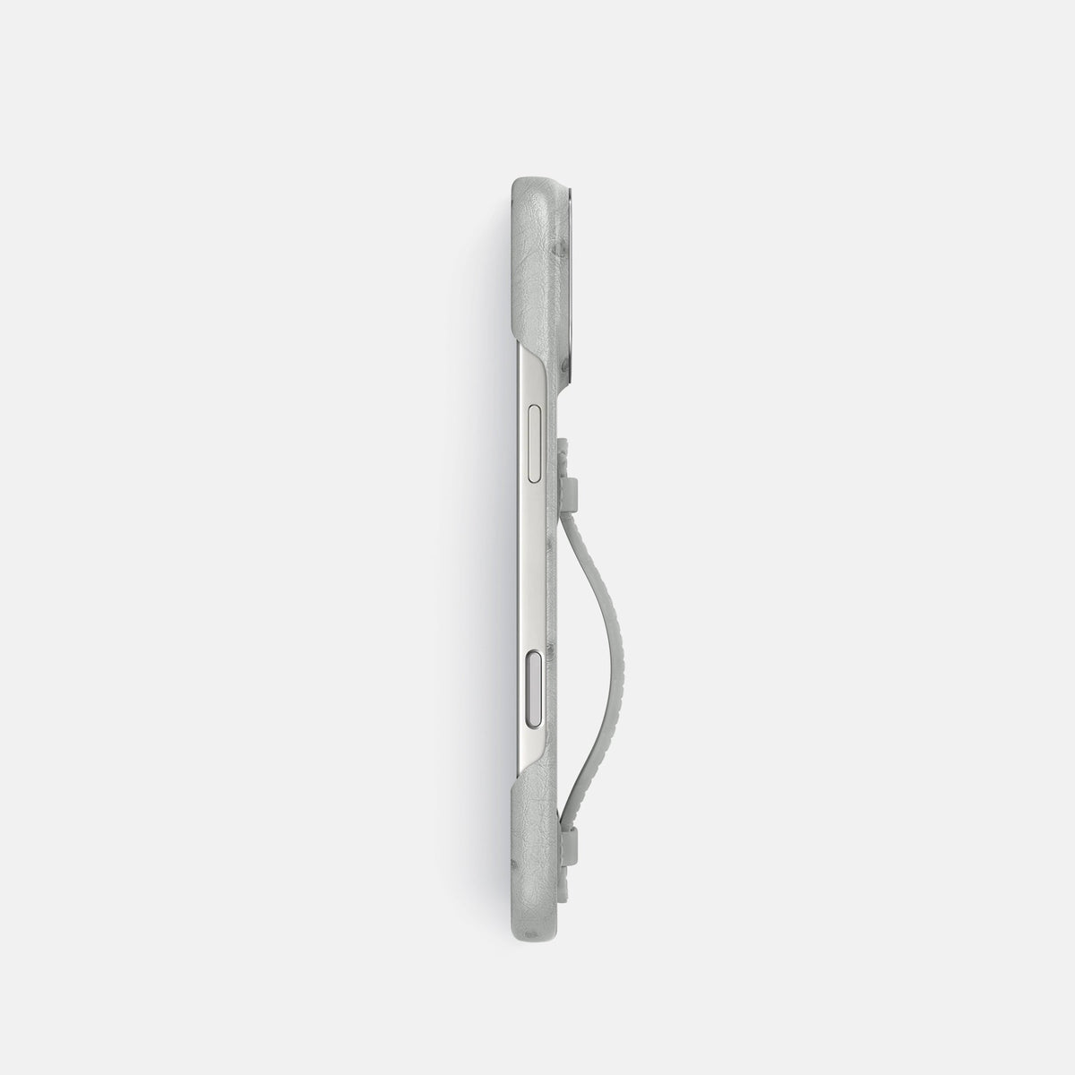 Center Handle For iPhone 18 Pro In Ostrich -2 | White-Steel
