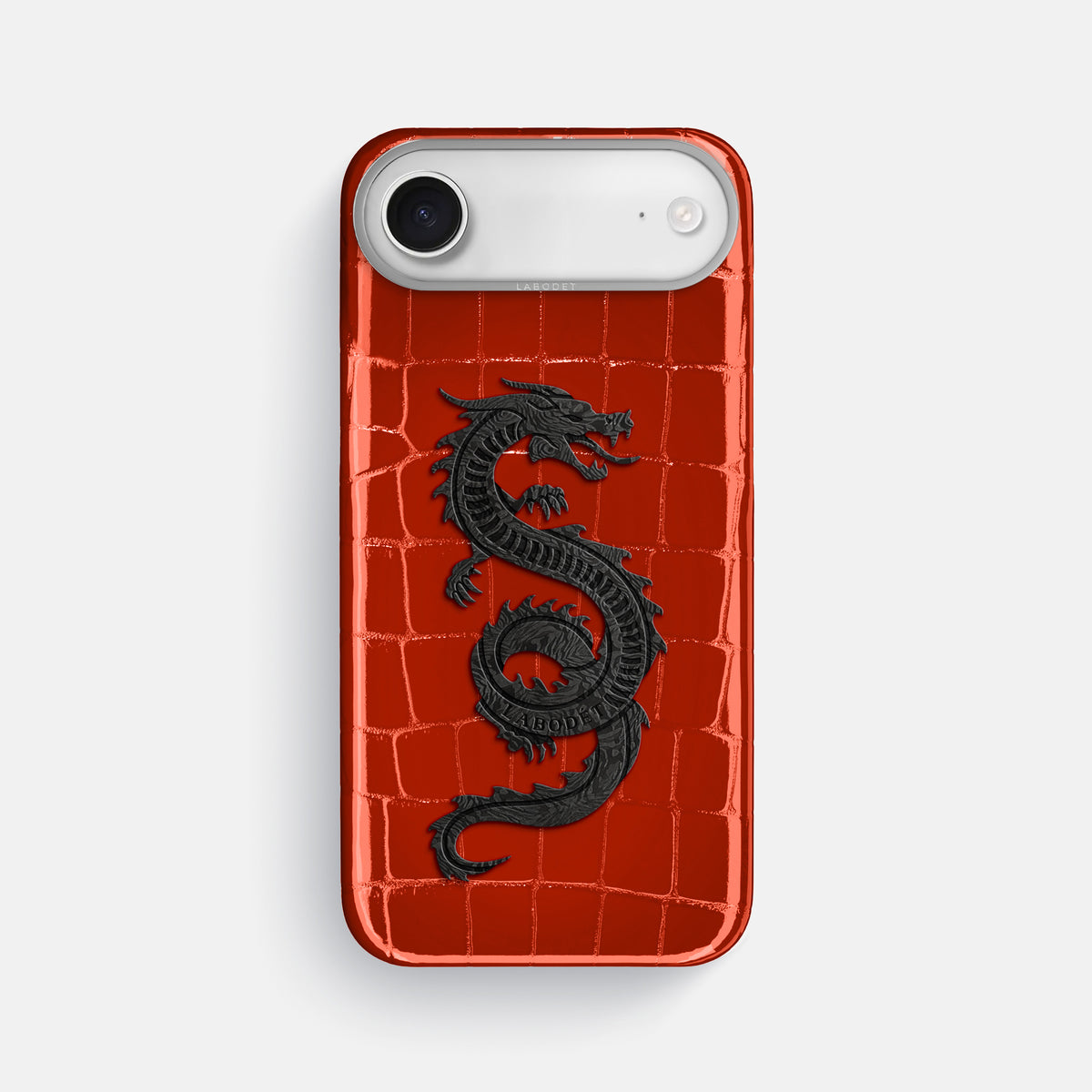 Classic Case With Carbon Dragon For iPhone 17 Air In Shiny Alligator -1 | Orange-Steel