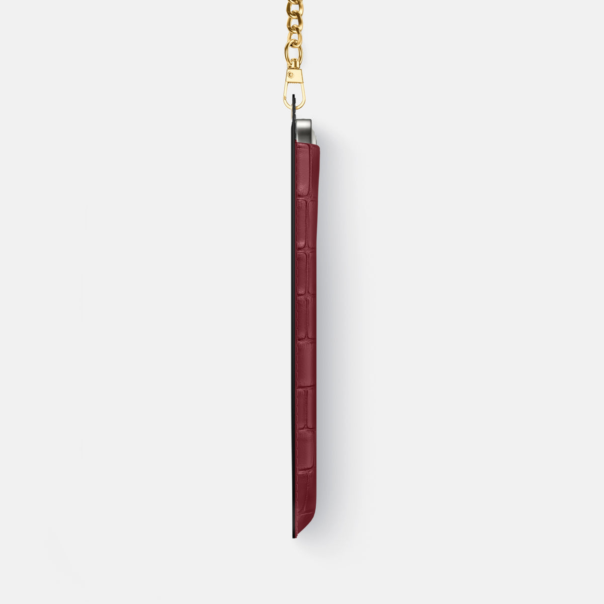 Crossbody Bag For iPhone 17 Pro In Alligator -4 | Burgundy-Gold