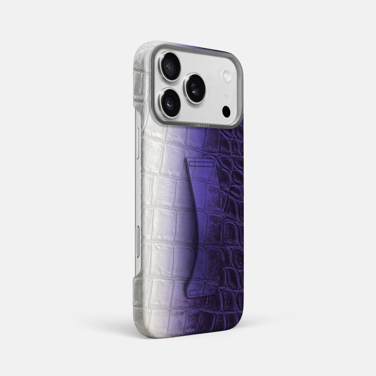 Finger Case For iPhone 17 Pro Max In Himalayan Crocodile -2 | Purple-Steel