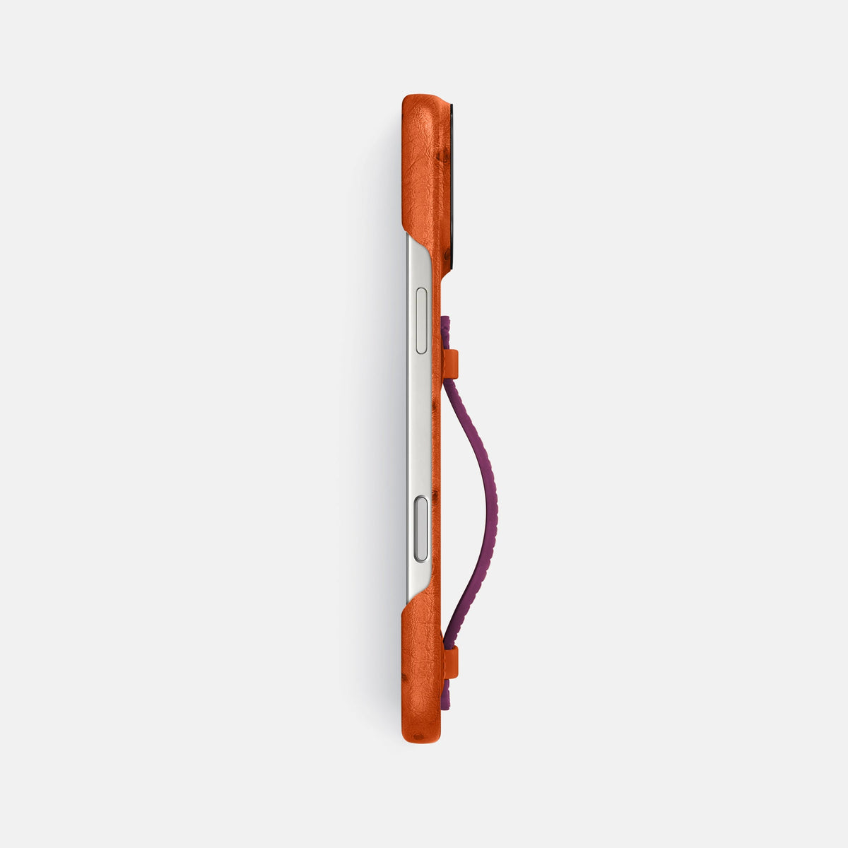 Center Handle Coloré For iPhone 18 Pro Max In Ostrich -2 | Orange-Black
