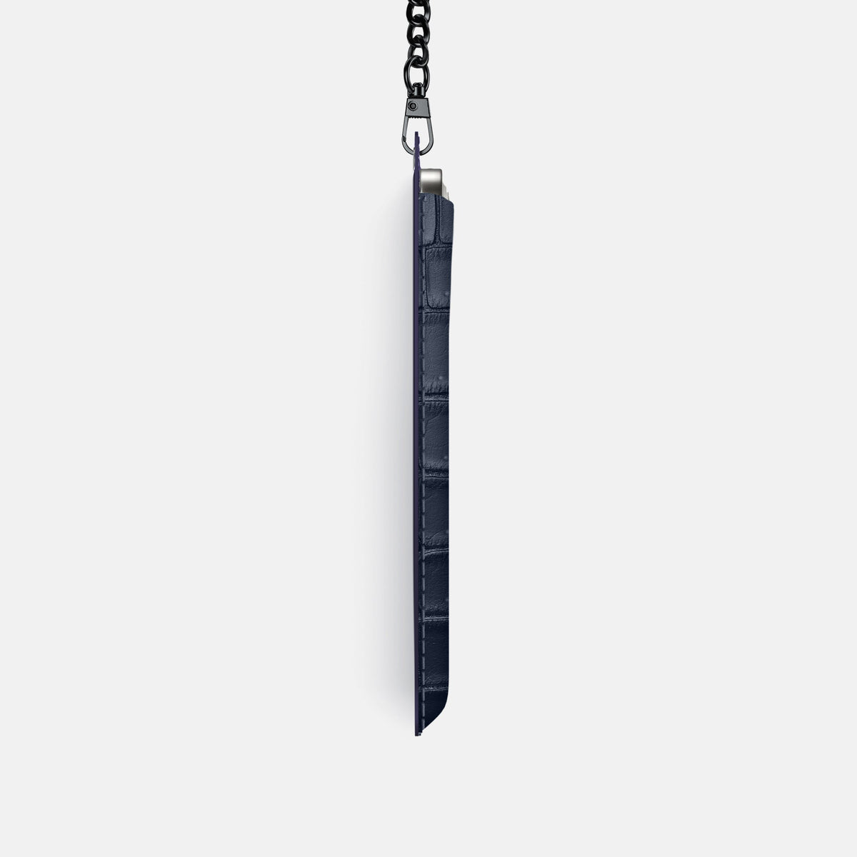 Crossbody Bag For iPhone 18 Pro In Porosus Crocodile -4 | Deep-Blue-Sea-Black