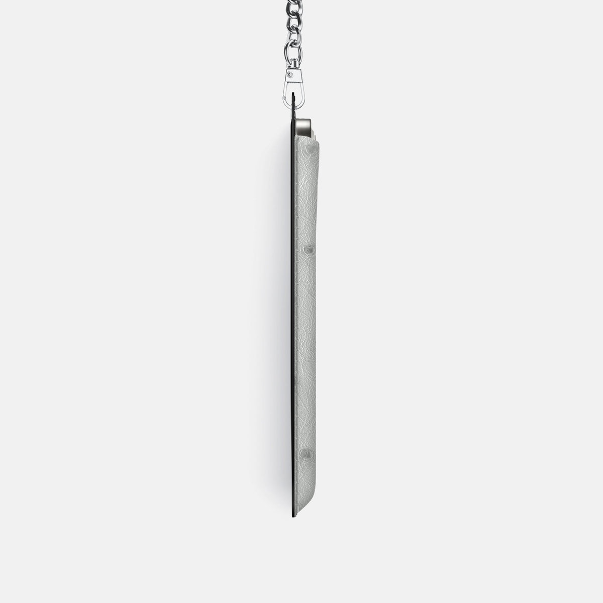 Crossbody Bag For iPhone 18 Pro In Ostrich -4 | White-Steel
