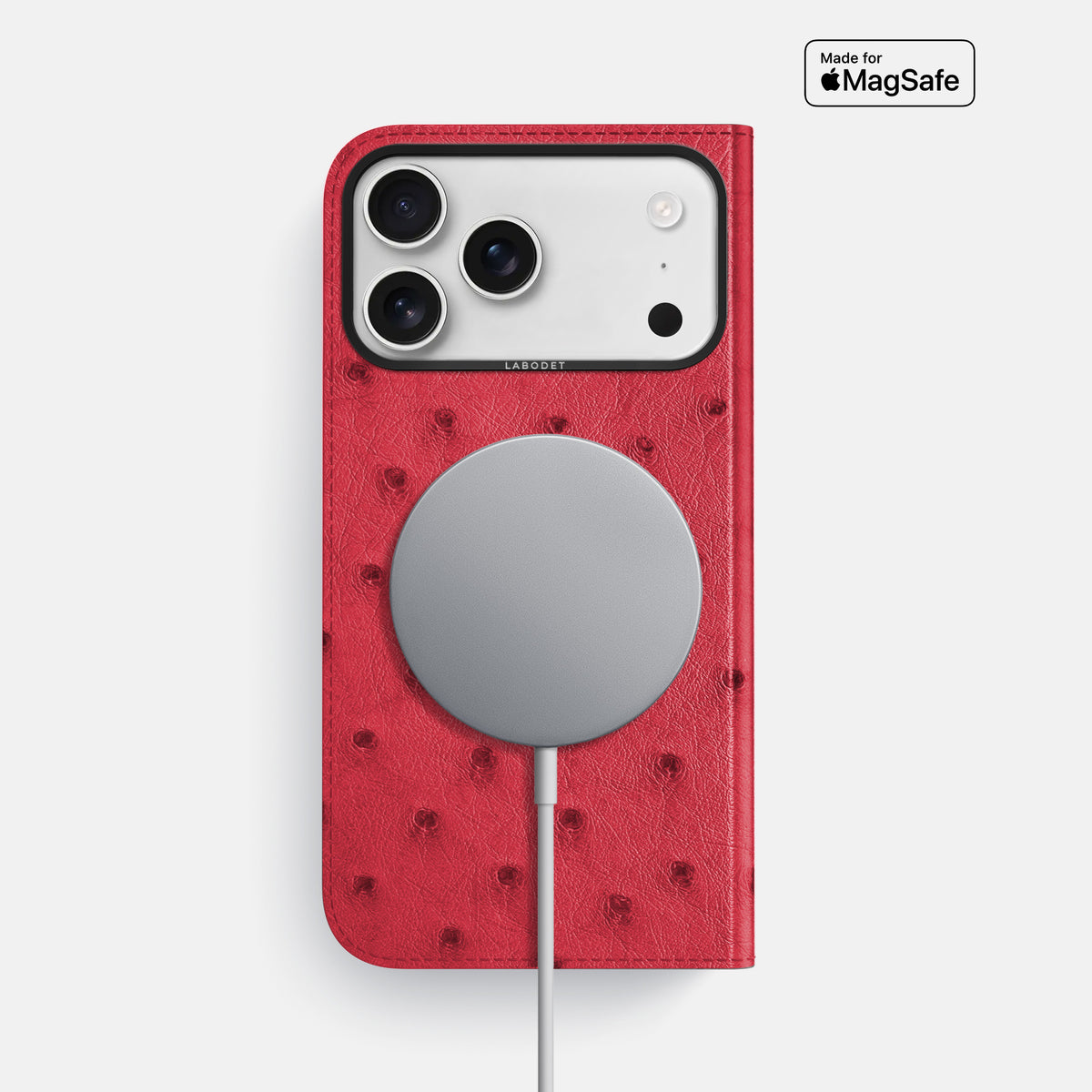 Folio Case For iPhone 17 Pro Max In Ostrich -3 | Red-Black