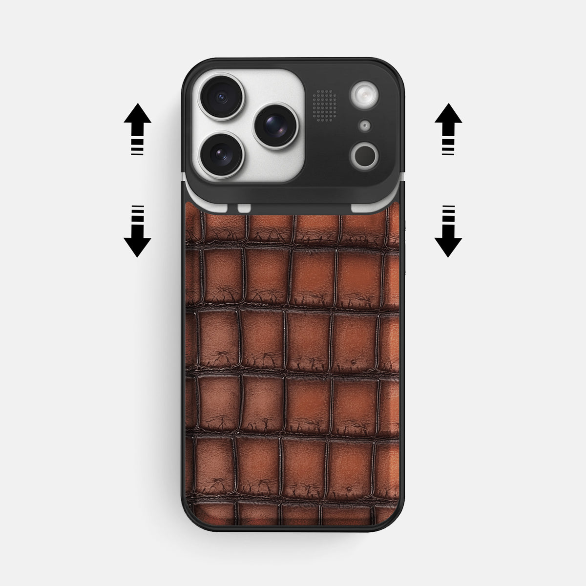 Metal Case For iPhone 17 Pro Max In Patina Alligator -2 | Baobab-Black