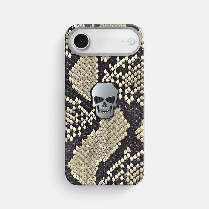 Classic Case With Titanium Skull For iPhone 17 Air In Deluxe Python -1 | Savannah-Steel