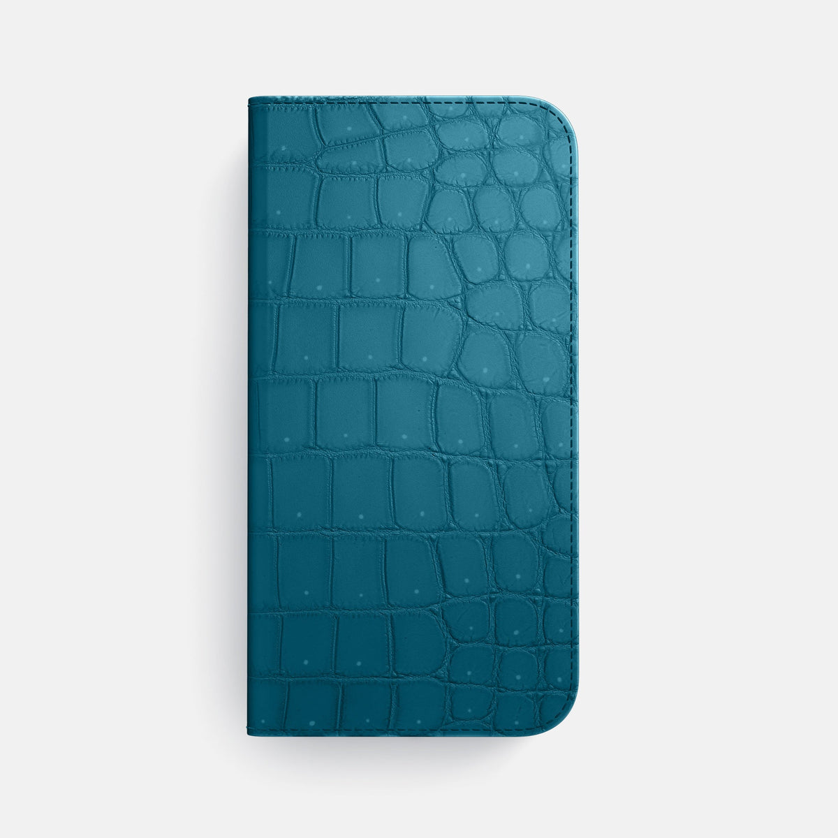 Folio Slim Case For iPhone 18 Pro Max In Porosus Crocodile -4 | Turquoise