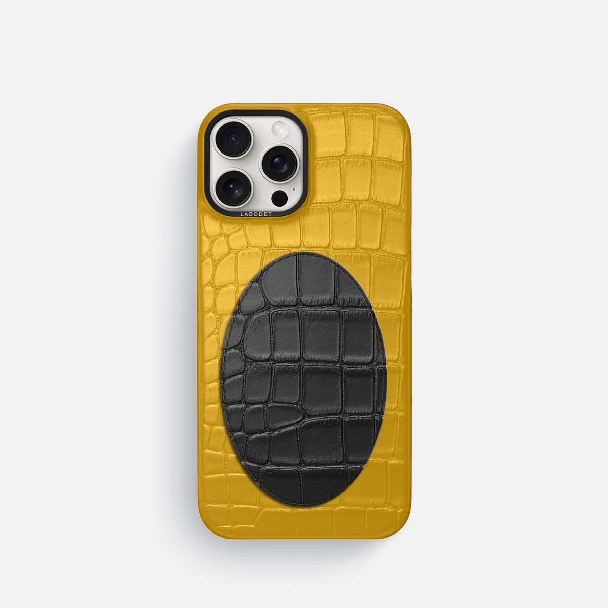 Classic Case With Oval For iPhone 16 Pro In Alligator -1 | Yellow-Black