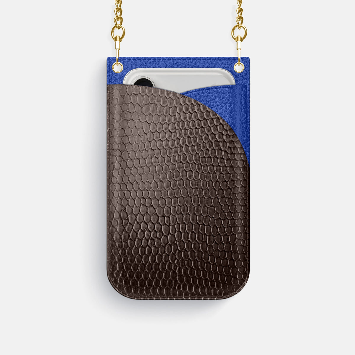 Crossbody Bag For iPhone 18 Pro In Lizard -1 | Brown-Gold