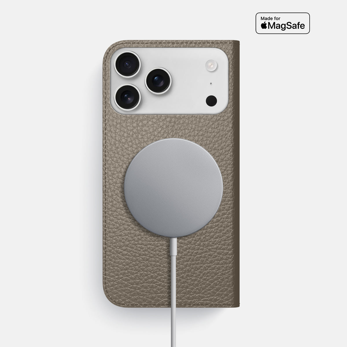Folio Slim Case For iPhone 17 Pro Max In Calf -3 | Taupe