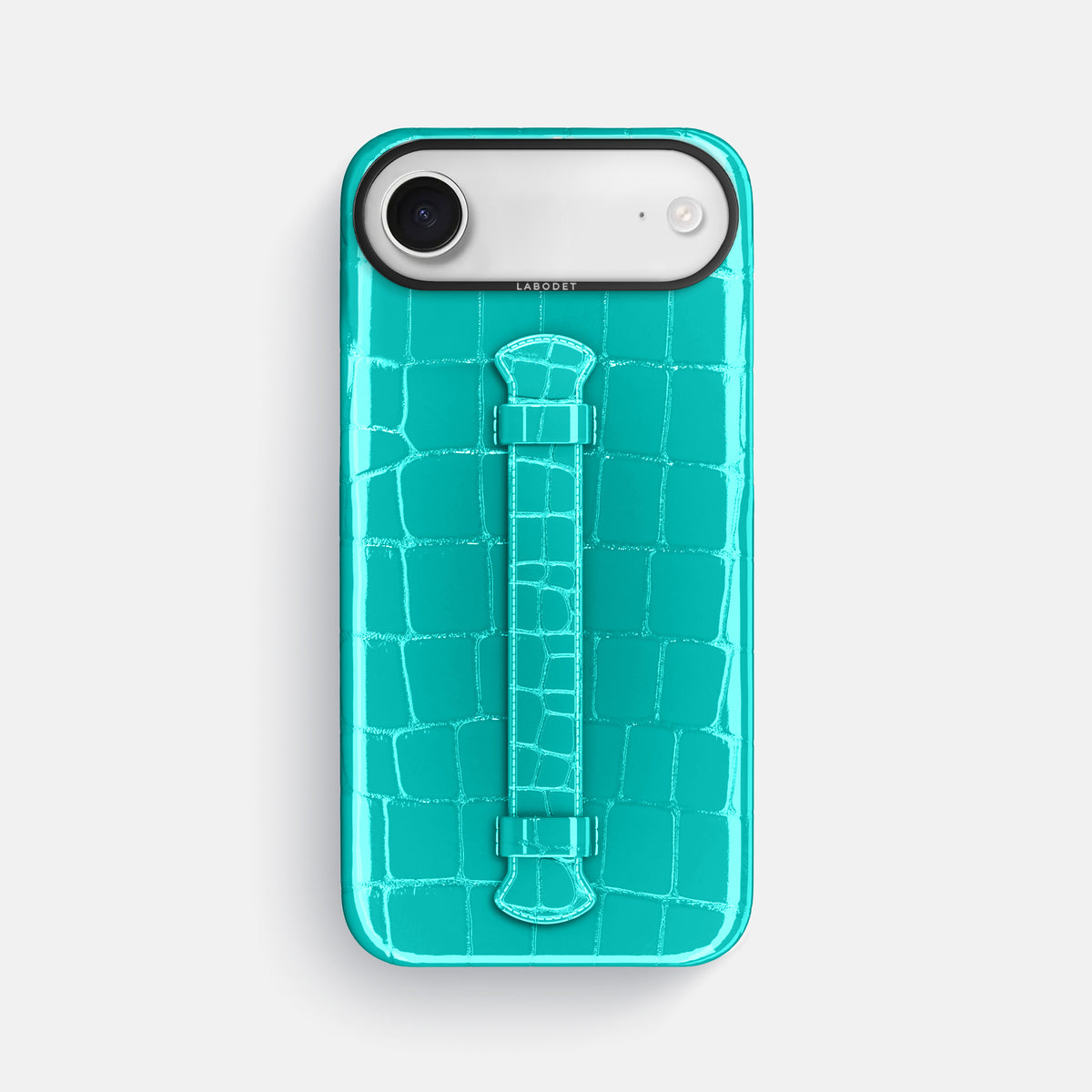 Center Handle For iPhone 17 Air In Shiny Alligator -1 | Mint-Black