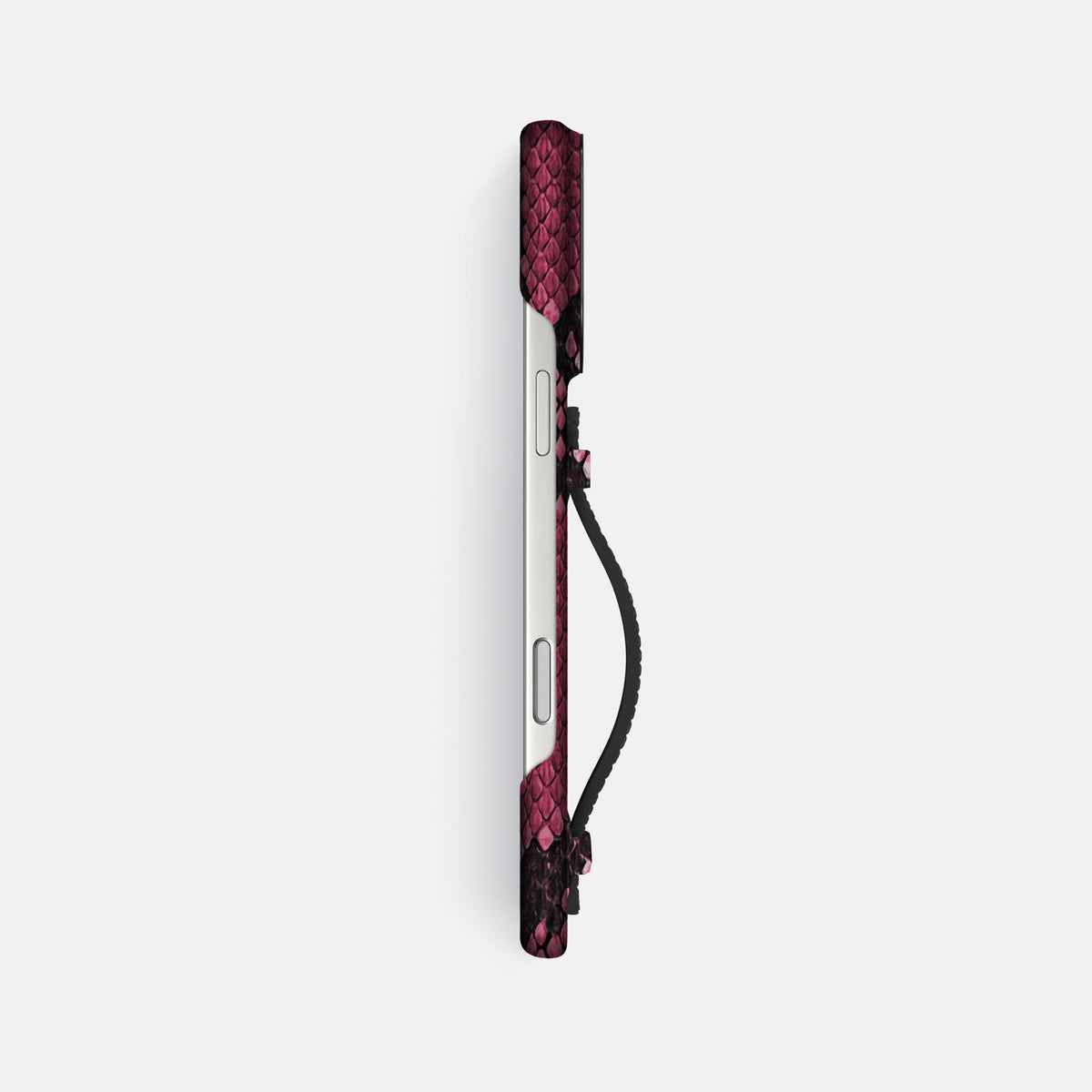Center Handle For iPhone 18 Pro Max In Deluxe Python -2 | Burgundy-Black