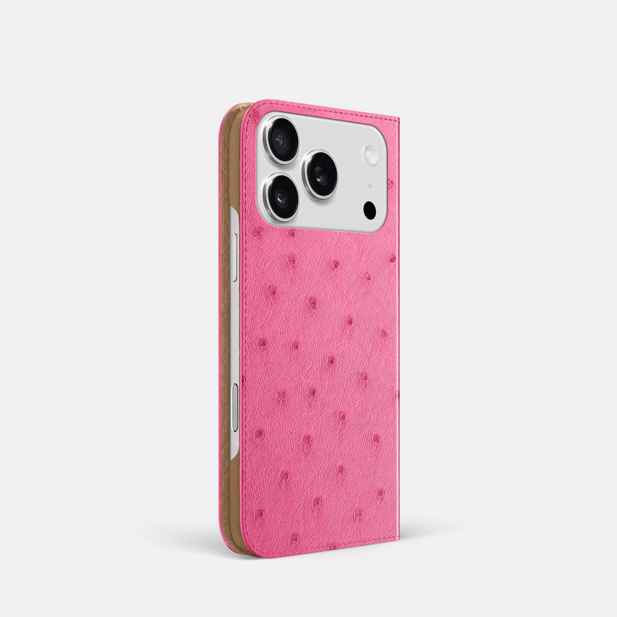 Folio Slim Case For iPhone 18 Pro In Ostrich -1 | Pink