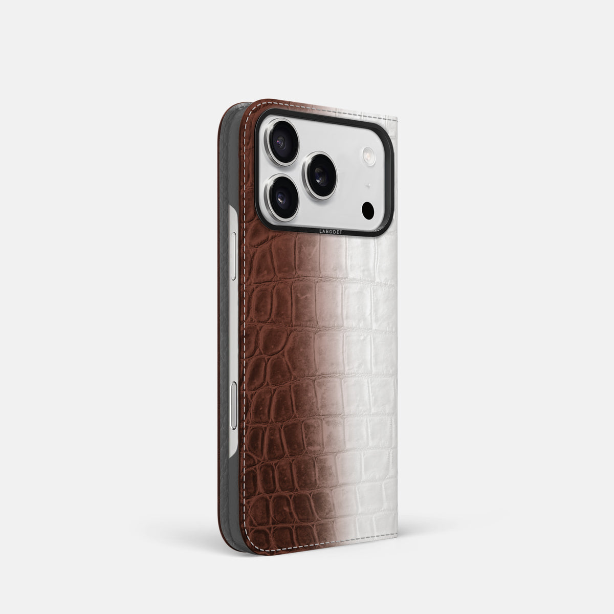 Folio Case For iPhone 17 Pro In Himalayan Crocodile -1 | Dark-Brown-Black
