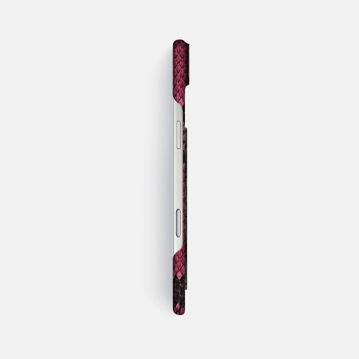 Classic Case With Carbon Dragon For iPhone 17 Air In Deluxe Python -3 | Burgundy-Black
