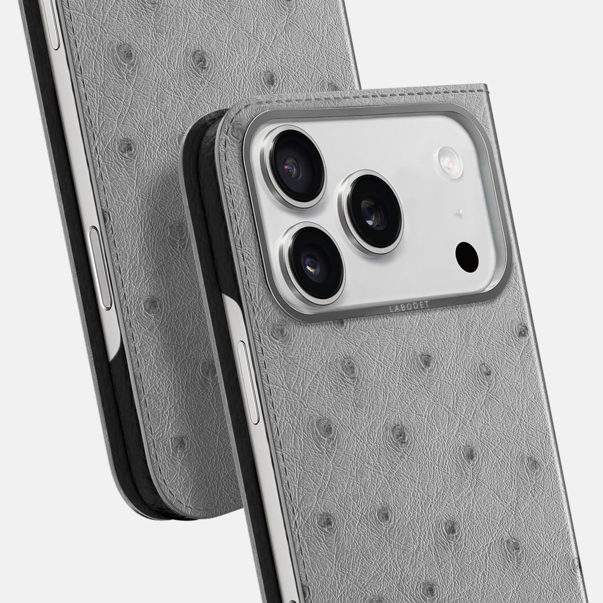 Folio Case For iPhone 18 Pro In Ostrich -5 | Silver-Steel