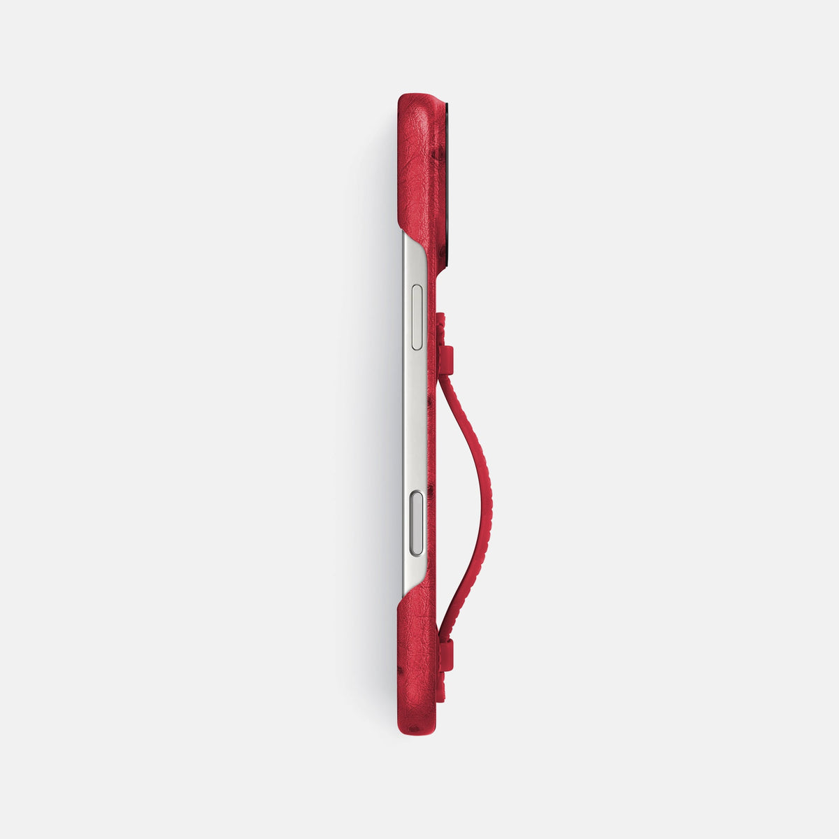 Center Handle For iPhone 18 Pro Max In Ostrich -2 | Red-Black