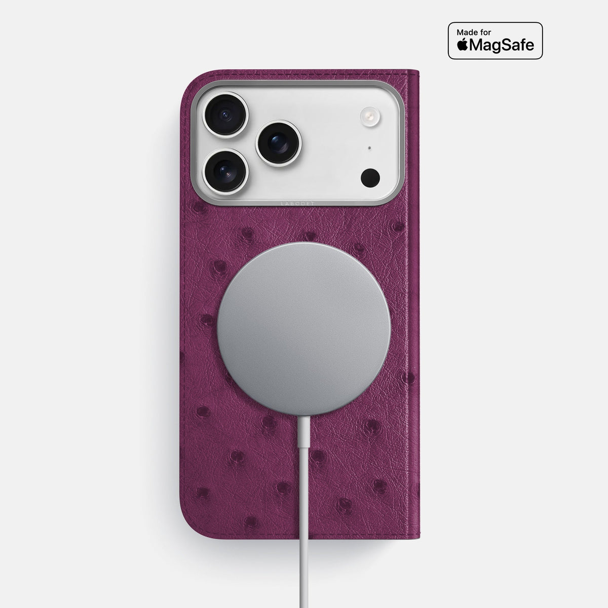 Folio Case For iPhone 18 Pro Max In Ostrich -3 | Purple-Steel
