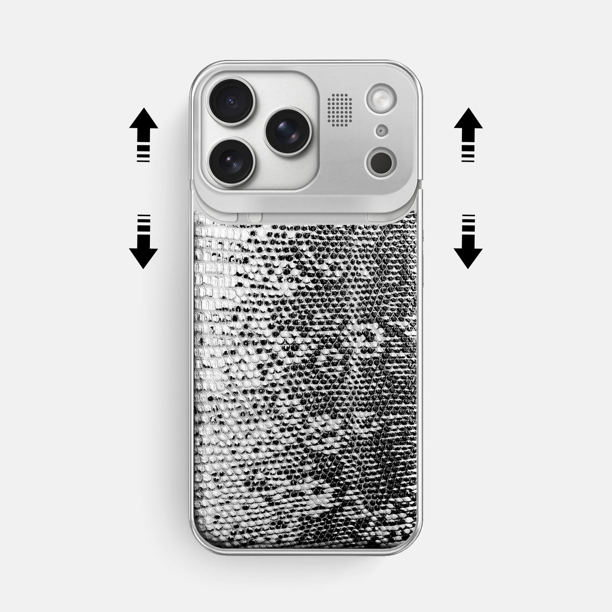 Metal Case For iPhone 17 Pro Max In Himalayan Lizard -2 | Dark-Steel