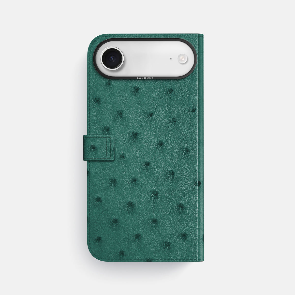 Folio Case with Clasp For iPhone 17 Air In Ostrich -3 | Forest-Green-Black