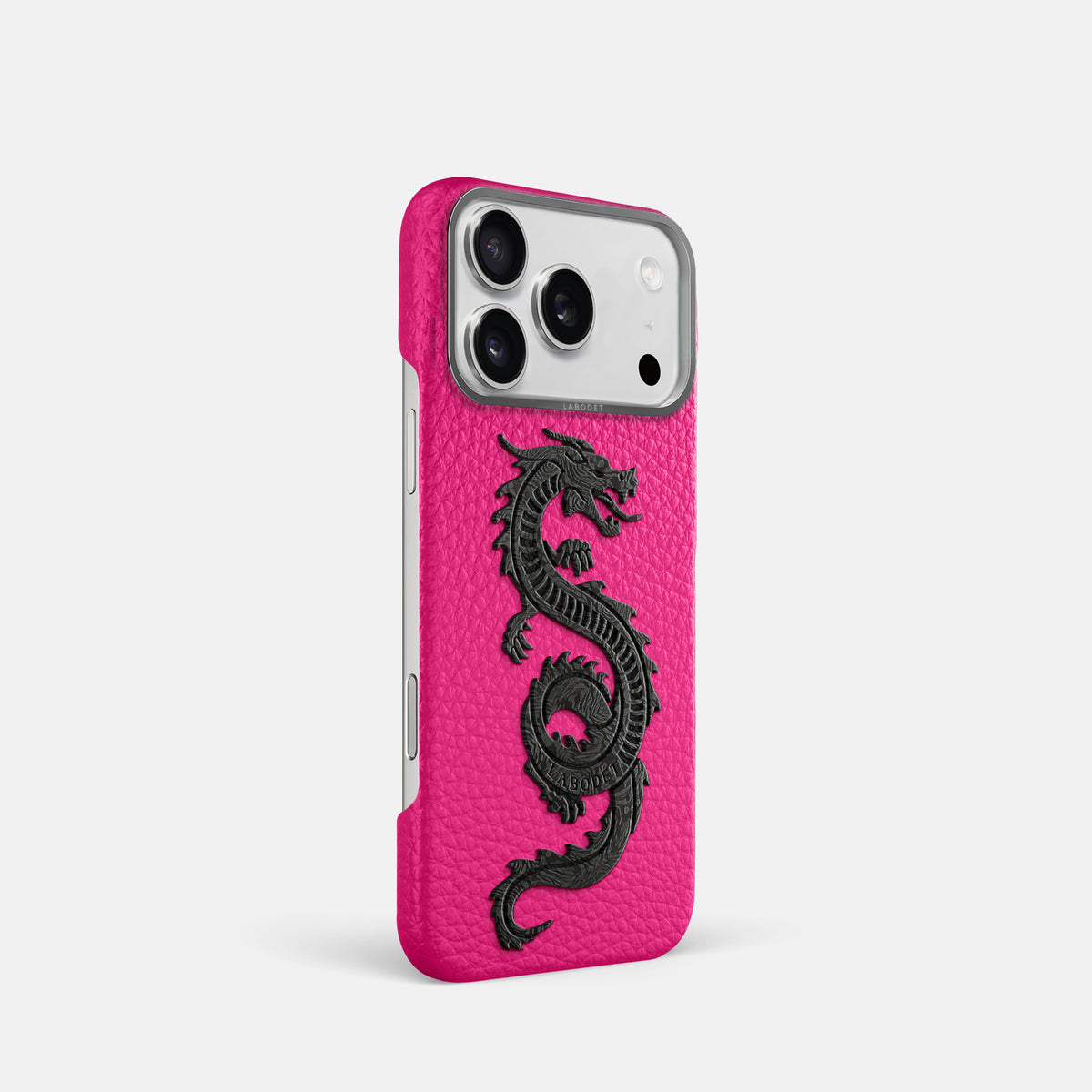 Classic Case With Carbon Dragon For iPhone 17 Pro In Calf -2 | Magenta-Steel