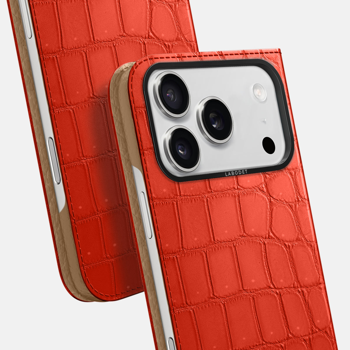Folio Case For iPhone 17 Pro In Porosus Crocodile -5 | Rust-Black