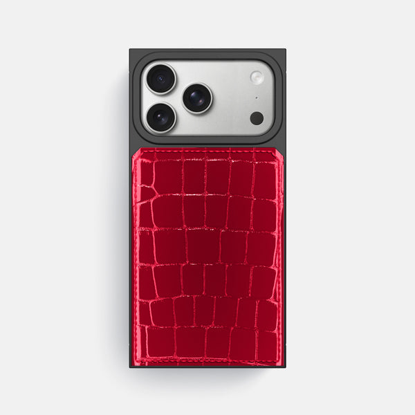 Square Case For iPhone 17 Pro Max In Shiny Alligator