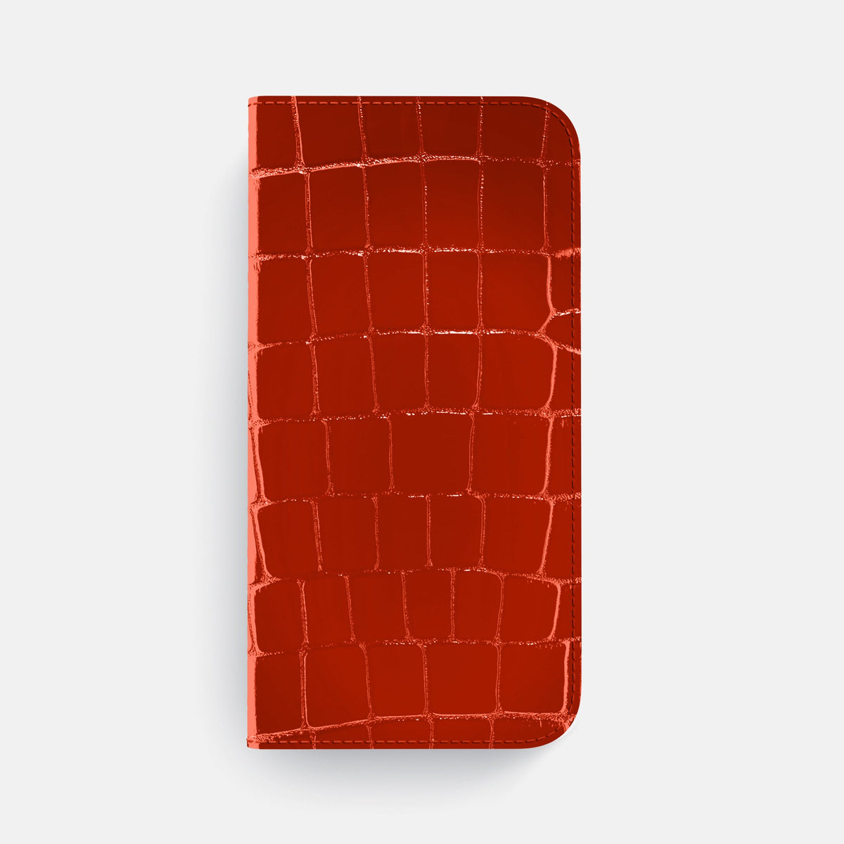 Folio Case For iPhone 18 Pro Max In Shiny Alligator -4 | Orange-Black