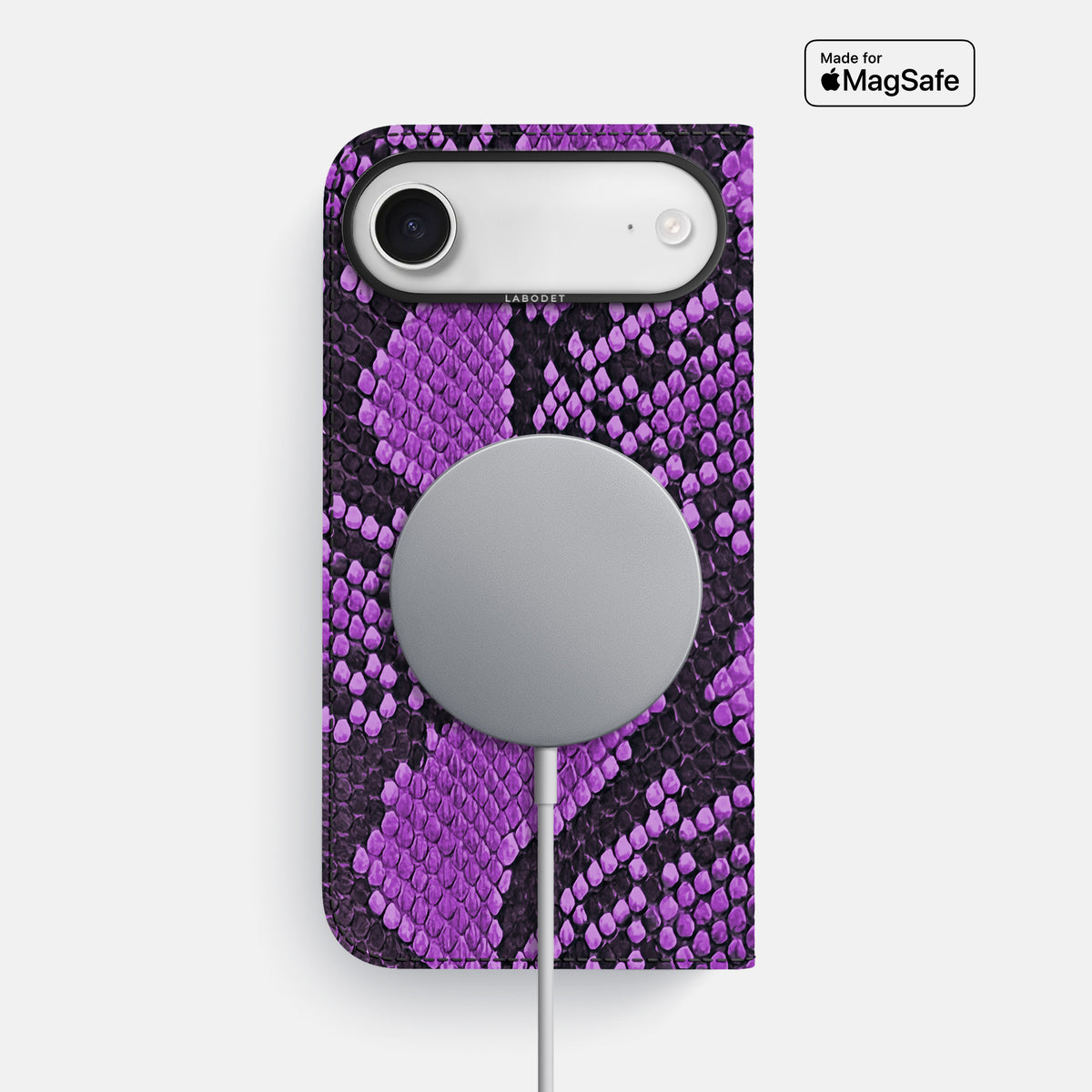 Folio Case For iPhone 17 Air In Deluxe Python -3 | Purple-Black