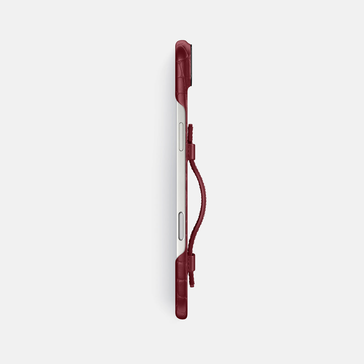 Handle Case For iPhone 17 Air In Alligator -3 | Burgundy-Black