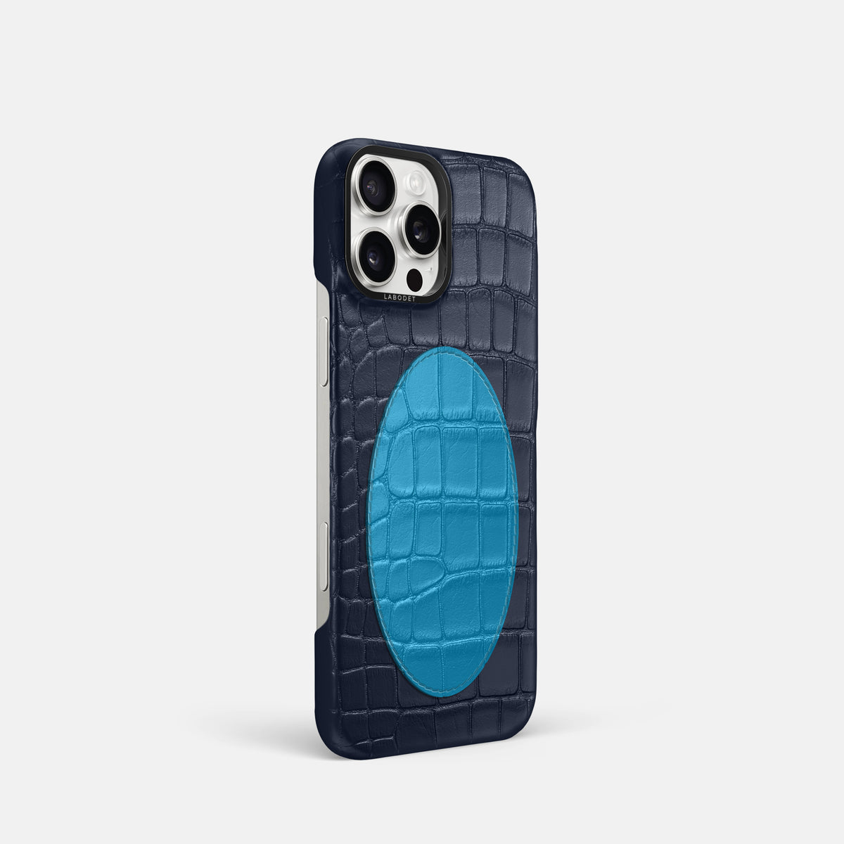 Classic Case With Oval For iPhone 16 Pro In Alligator -2 | Navy-Blue-Black