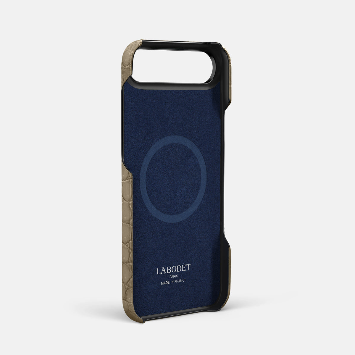 Handle Case For iPhone 17 Air In Porosus Crocodile -4 | Kaki-Green-Black