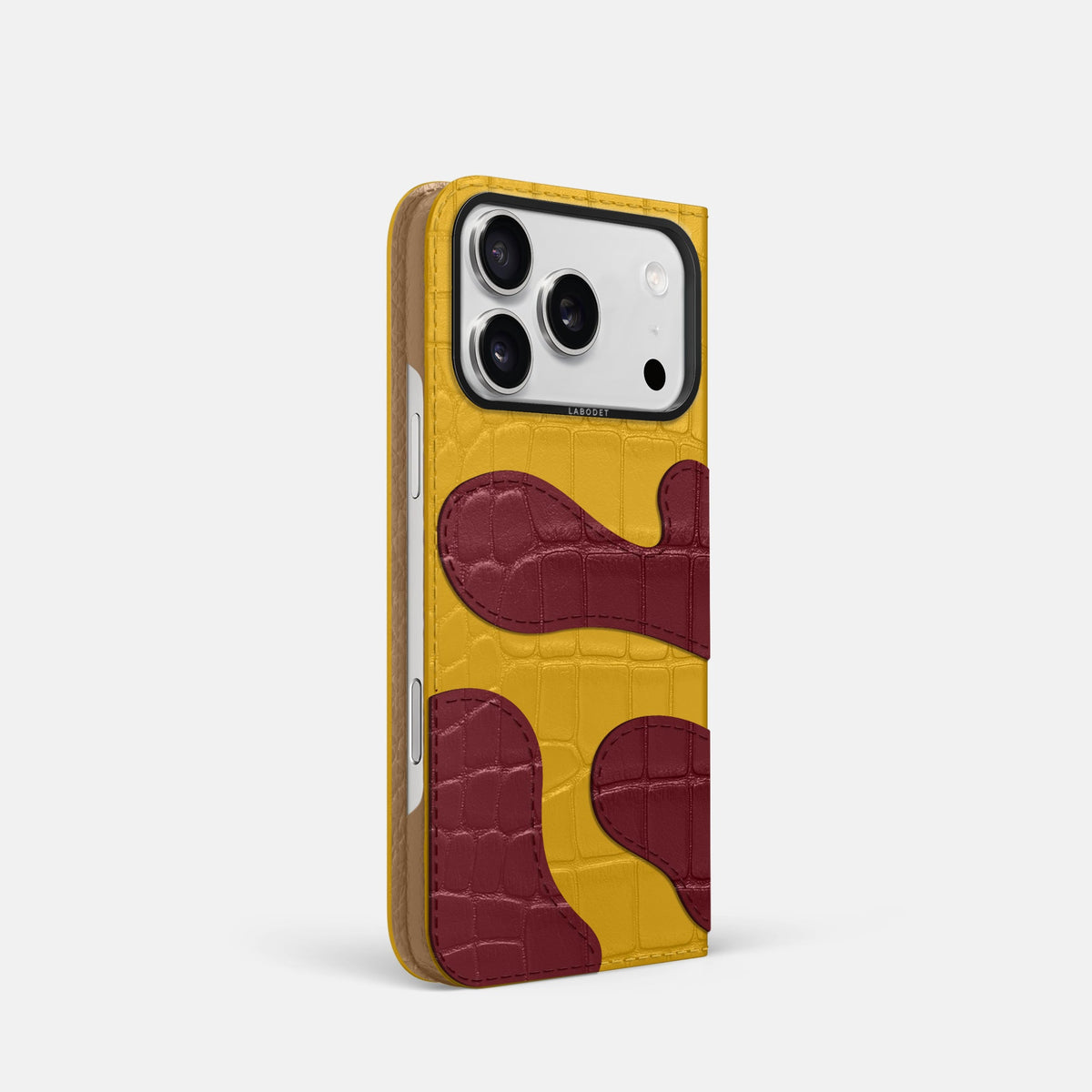 Camouflage Folio For iPhone 18 Pro In Alligator -1 | Yellow-Black