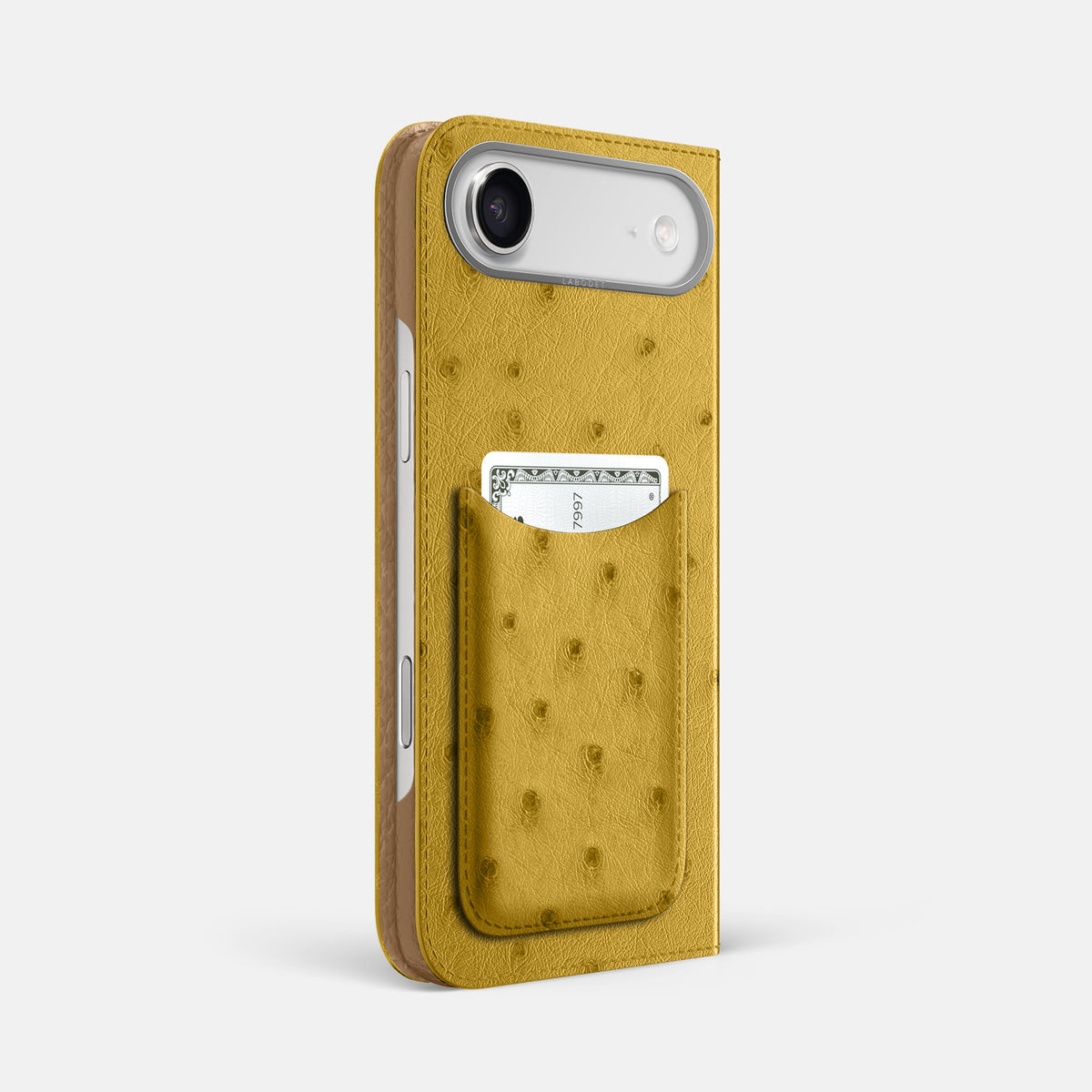 Folio Case with Card For iPhone 17 Air In Ostrich -1 | Gold-Steel
