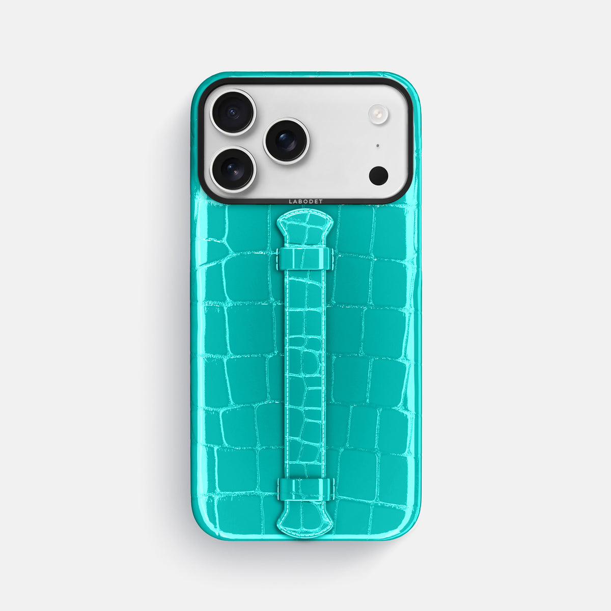 Center Handle For iPhone 17 Pro Max In Shiny Alligator -1 | Mint-Black