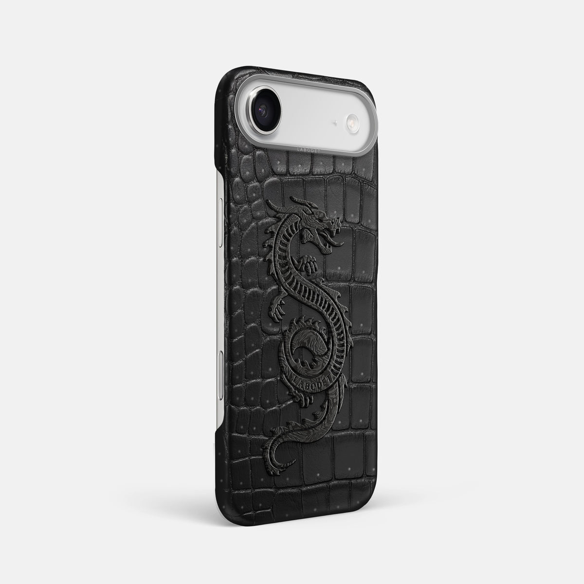 Classic Case With Carbon Dragon For iPhone 17 Air In Porosus Crocodile -2 | Black-Steel